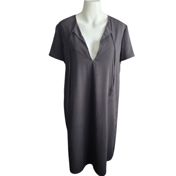 THEORY Antazie DT Drapey Crepe Short Shift Dress Size 10 - Picture 2 of 10